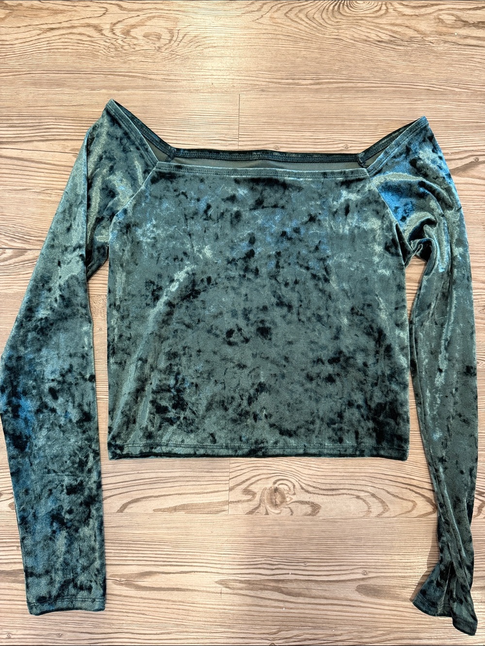 NWOT! Velvet Off-Shoulder Crop Top